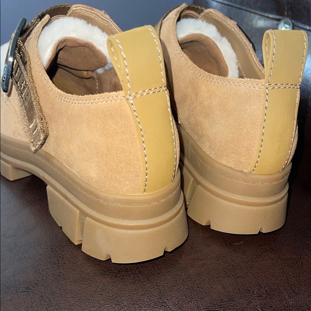 UGG Tan and White Loafers with Strap - Picture 6 of 8